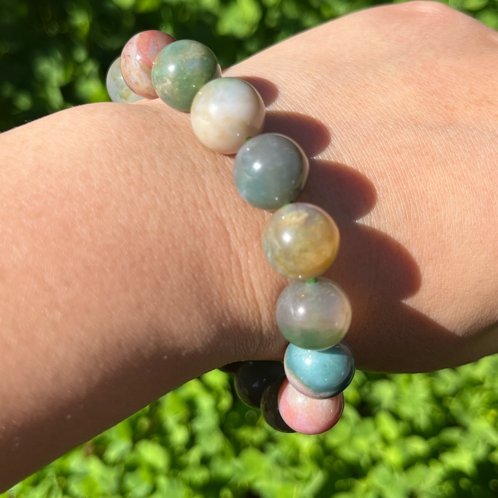 12mm colorful ocean jasper bracelet - Picture 2 of 6